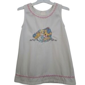 Y2K Precious Moments Child & Lion Dress with Pink Ric Rac Sz 2T